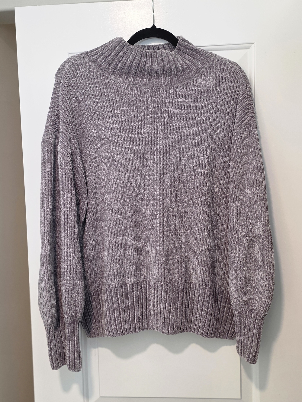 Cynthia Rowley Heathered Lavender Ribbed Mock Neck Sweater
